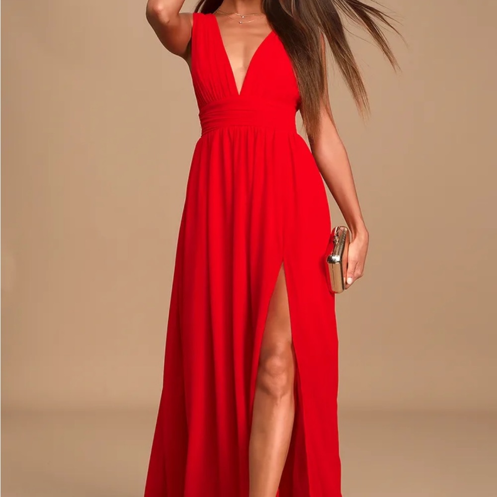 Lulus Heavenly hues red maxi dress